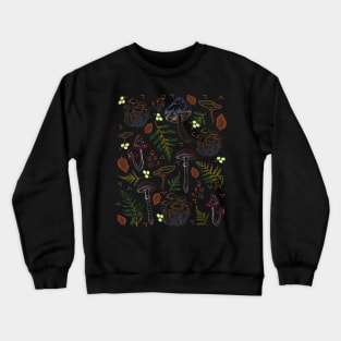 midnight forest mushrooms Crewneck Sweatshirt